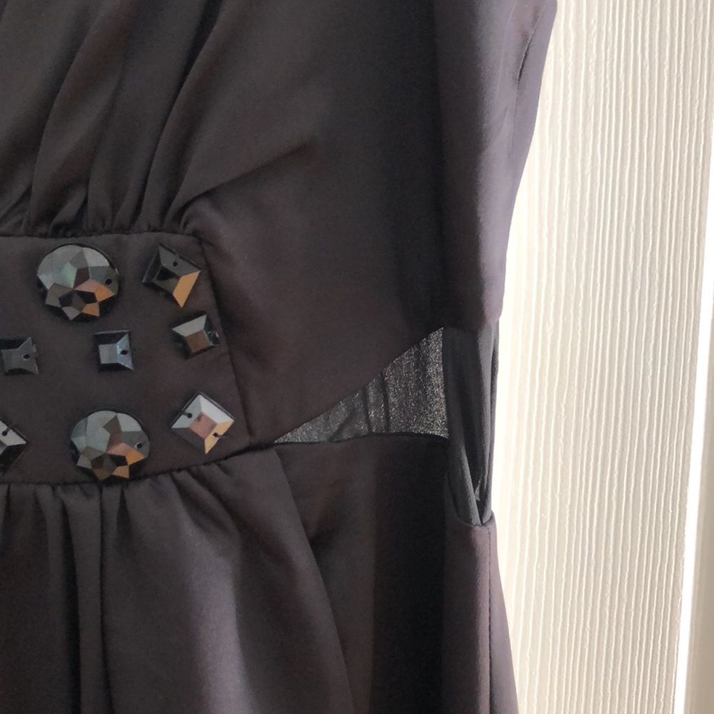 Bcbgeneration Black Silk Rhinestone Embellished D… - image 4